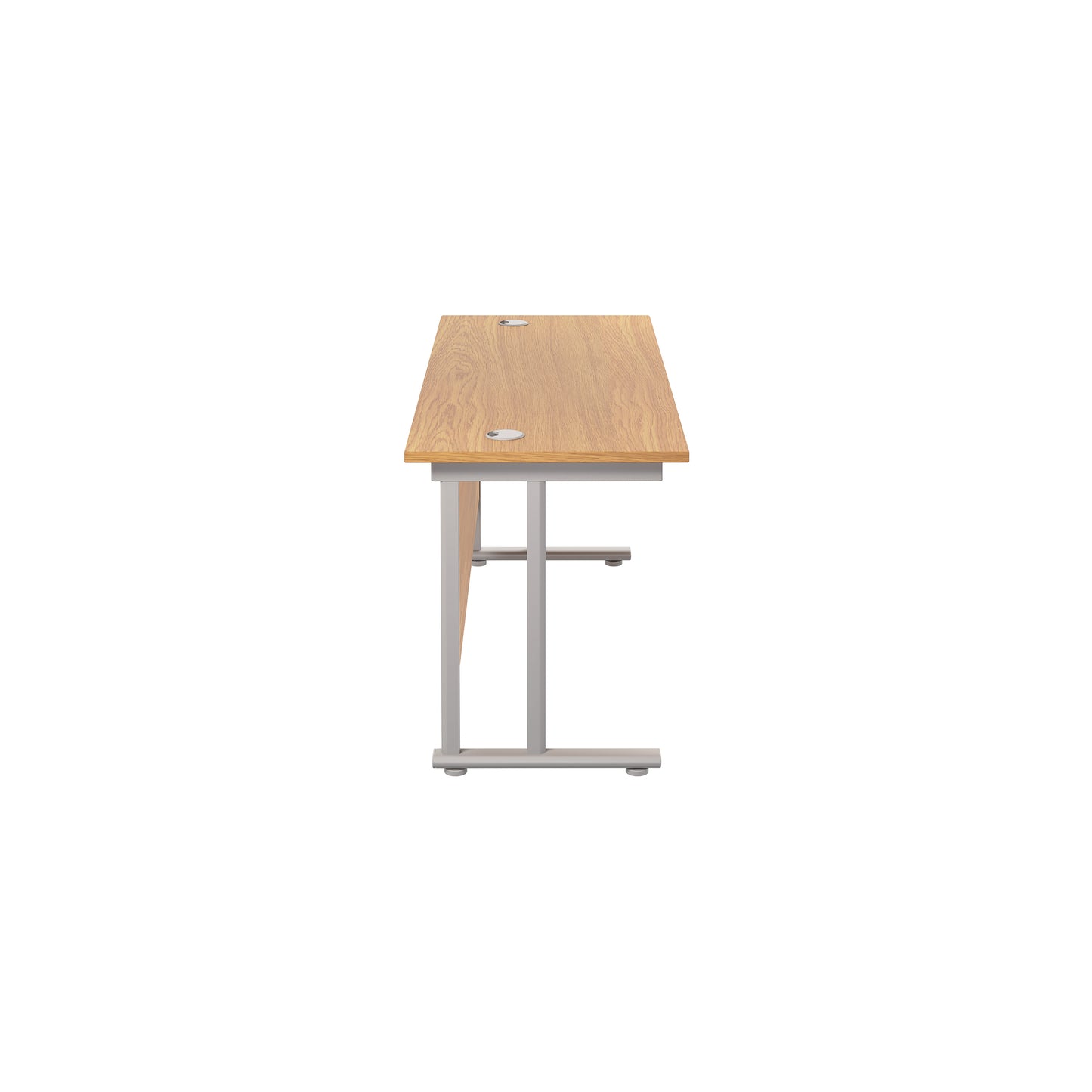 Jemini Rectangular Cantilever Desk 1600x600x730mm Nova Oak/Silver KF806462