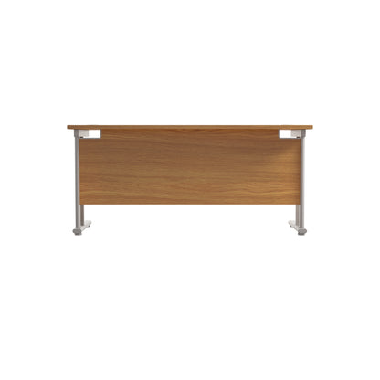 Jemini Rectangular Cantilever Desk 1600x600x730mm Nova Oak/Silver KF806462
