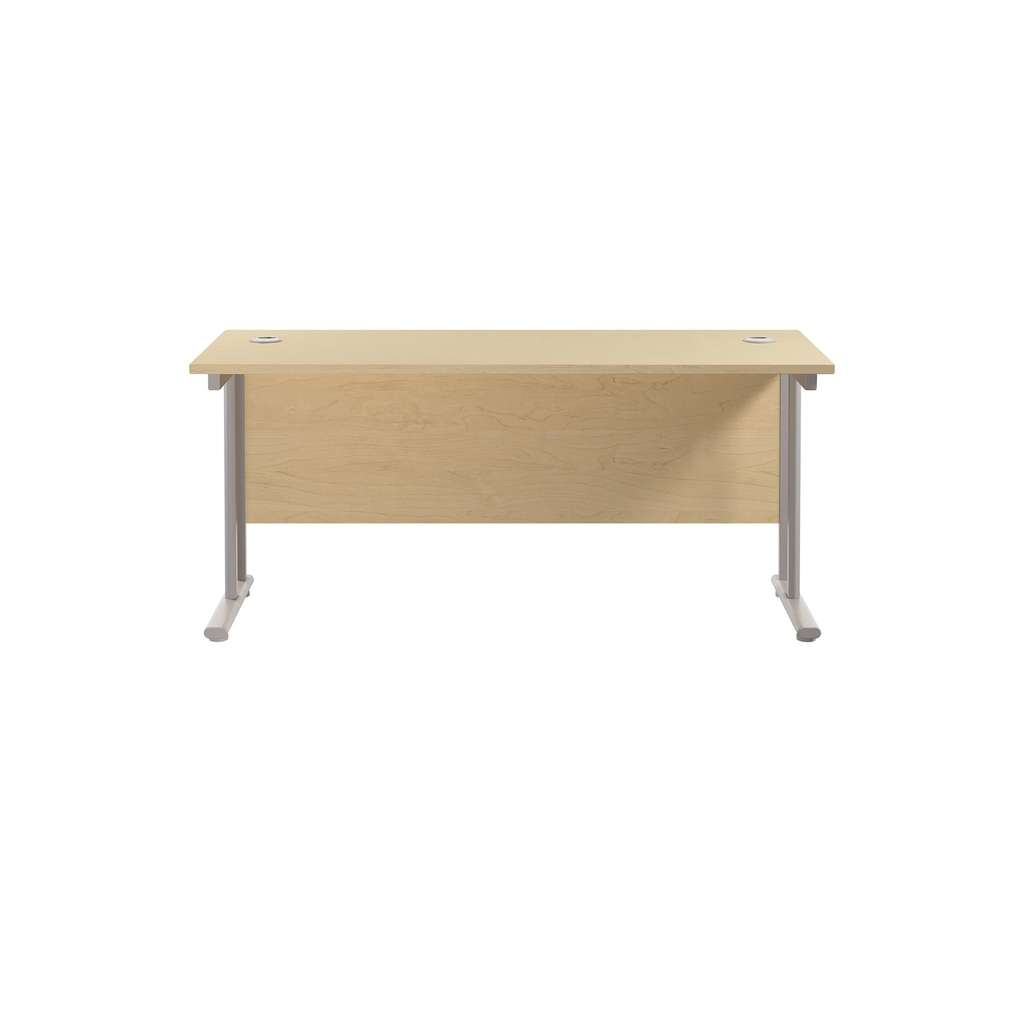 Jemini Rectangular Cantilever Desk 1600x600x730mm Maple/Silver KF806486