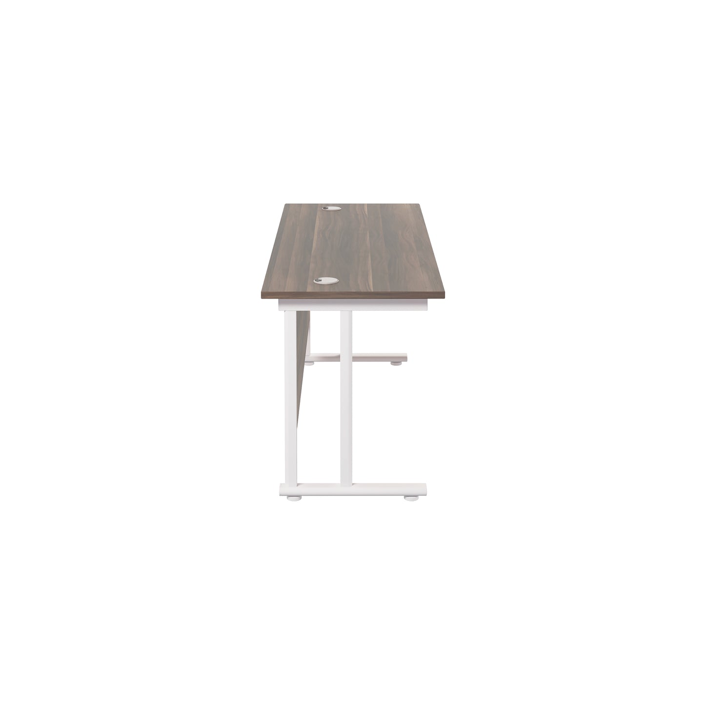Jemini Rectangular Cantilever Desk 1600x600x730mm Dark Walnut/White KF806554