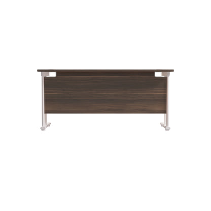 Jemini Rectangular Cantilever Desk 1600x600x730mm Dark Walnut/White KF806554