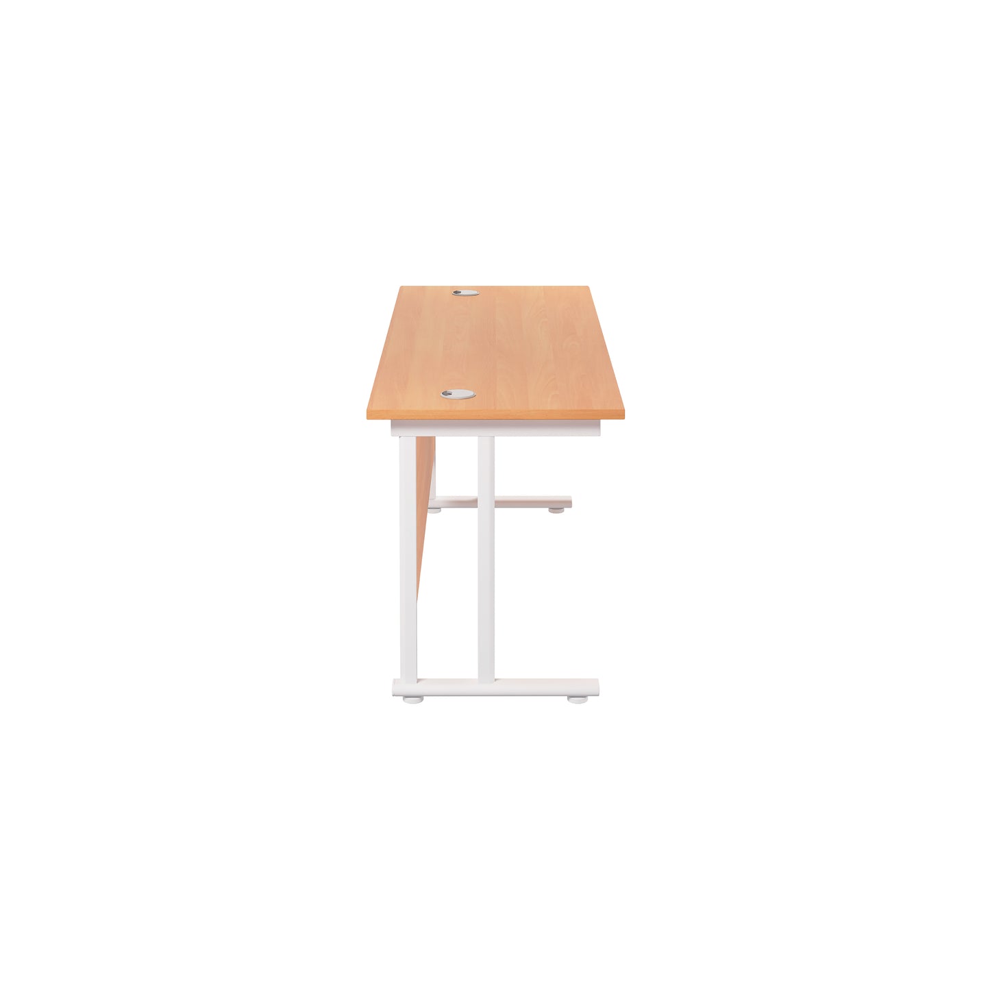 Jemini Rectangular Cantilever Desk 1800x600x730mm Beech/White KF806622