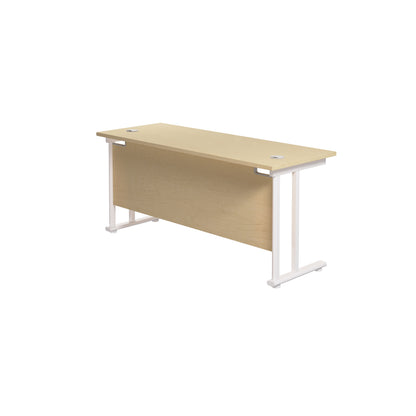 Jemini Rectangular Cantilever Desk 1800x600x730mm Maple/White KF806660