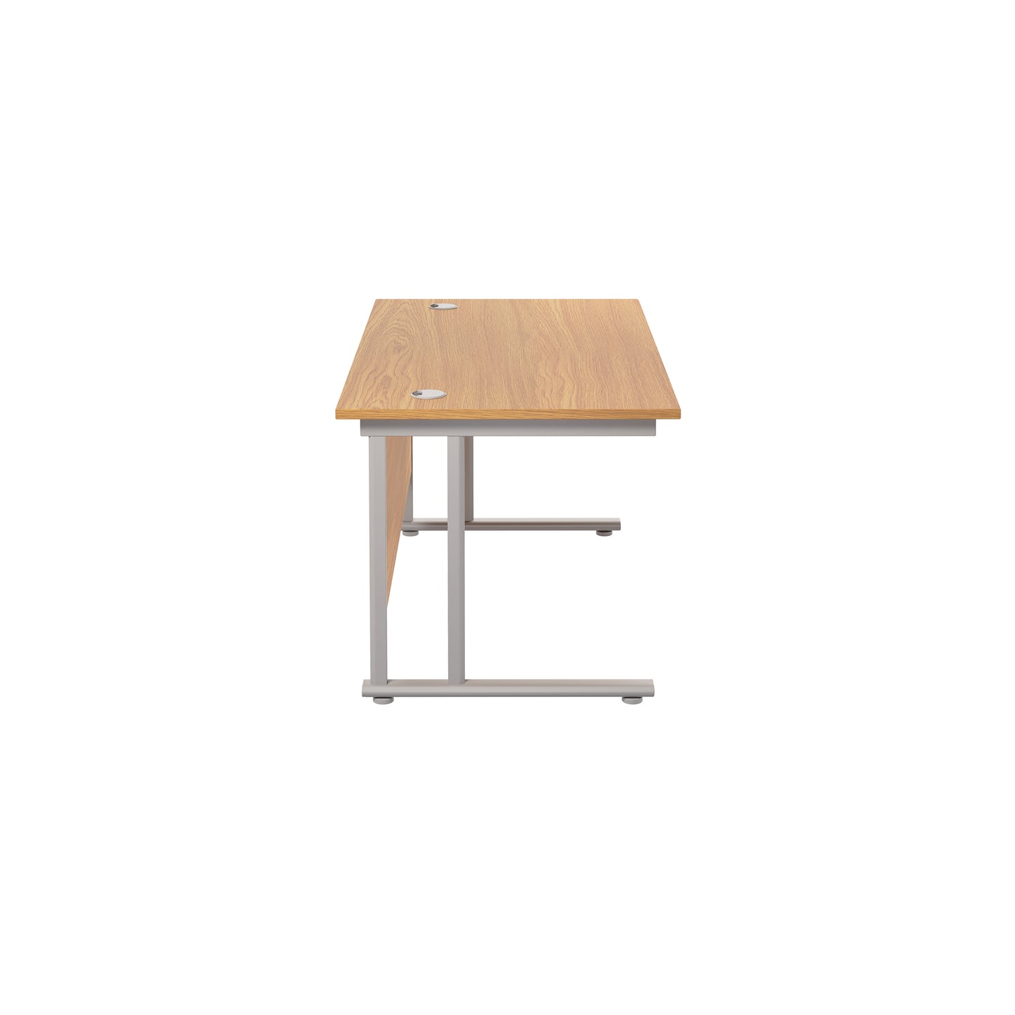 Jemini Rectangular Cantilever Desk 1400x800x730mm Nova Oak/Silver KF806943