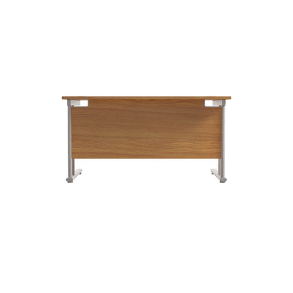 Jemini Rectangular Cantilever Desk 1400x800x730mm Nova Oak/Silver KF806943