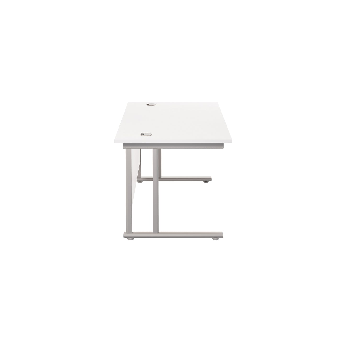Jemini Rectangular Cantilever Desk 1400x800x730mm White/Silver KF806950