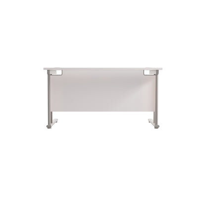 Jemini Rectangular Cantilever Desk 1400x800x730mm White/Silver KF806950