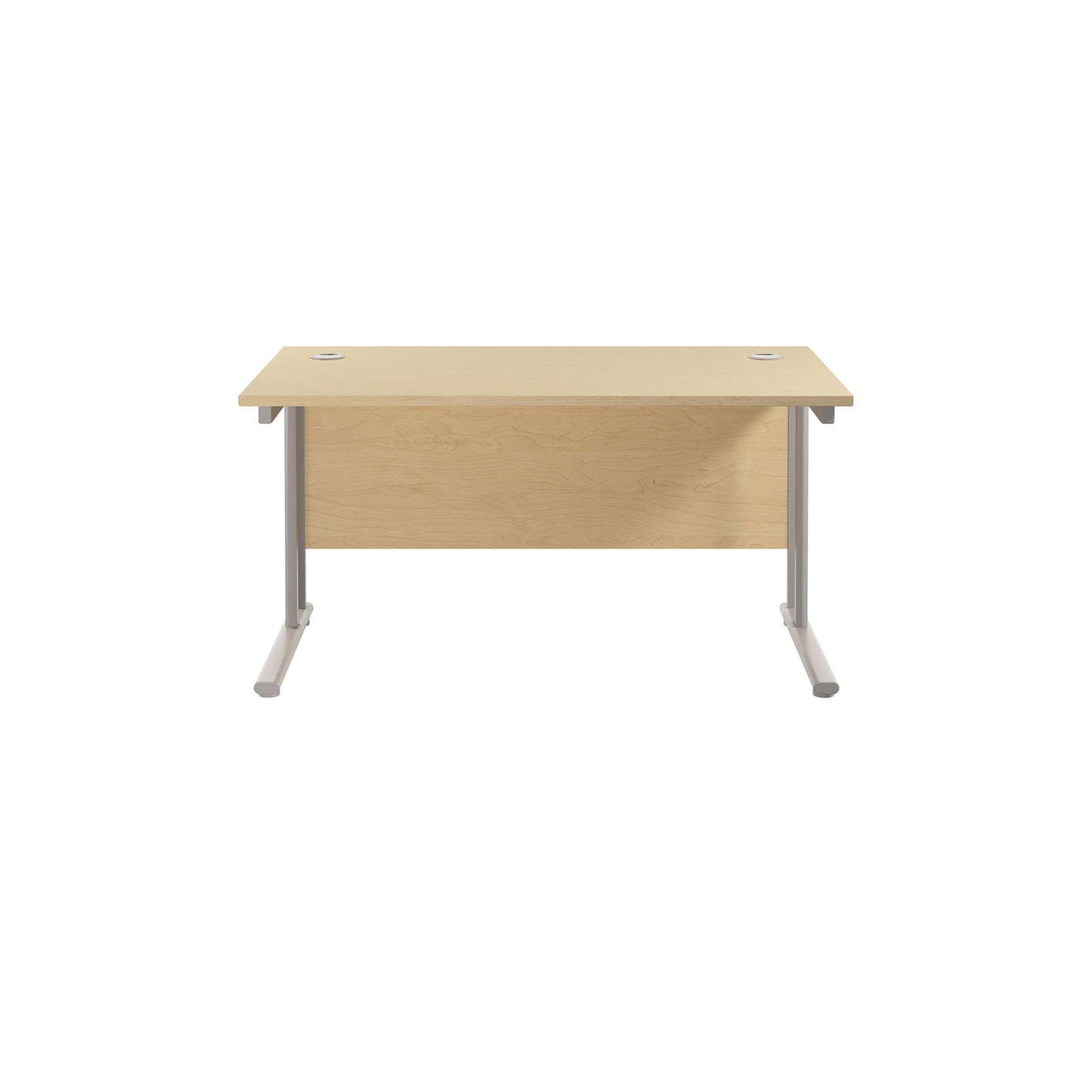 Jemini Rectangular Cantilever Desk 1400x800x730mm Maple/Silver KF806967