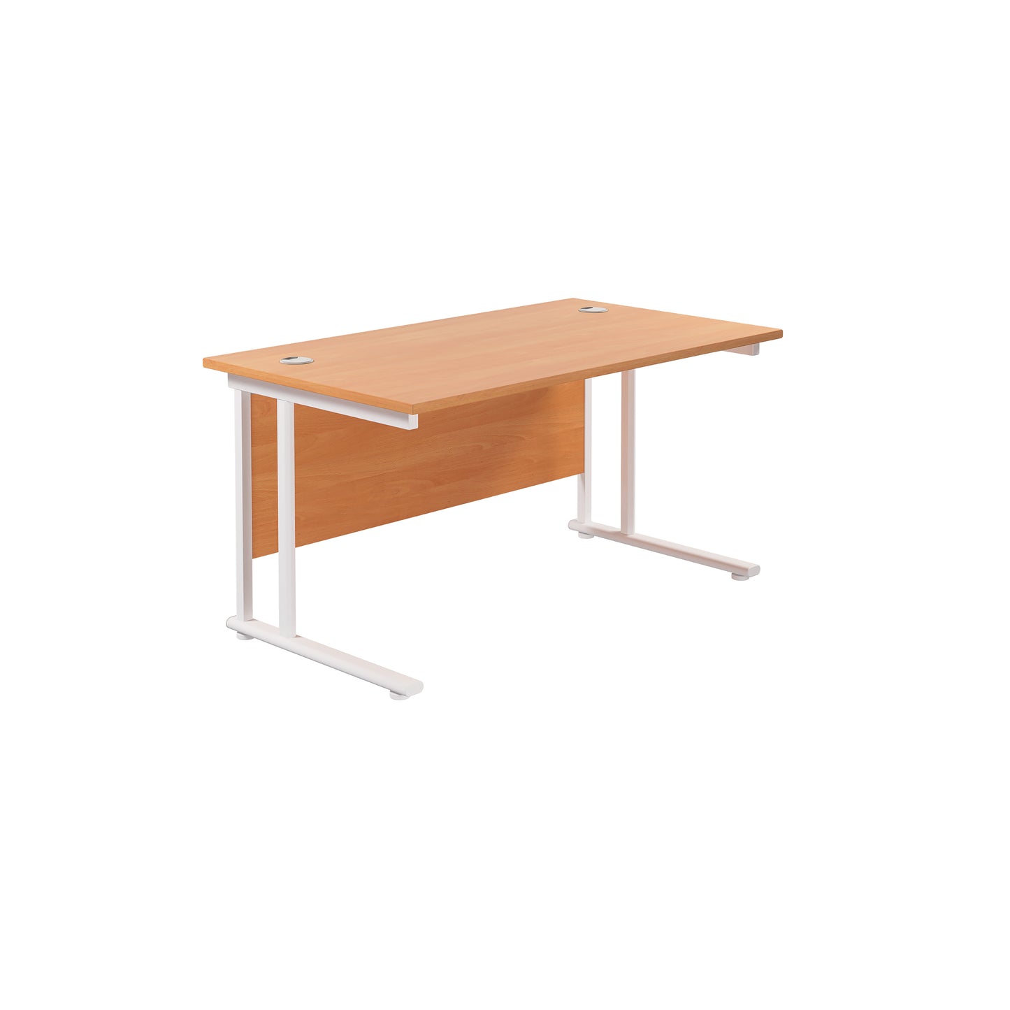 Jemini Rectangular Cantilever Desk 1400x800x730mm Beech/White KF806981