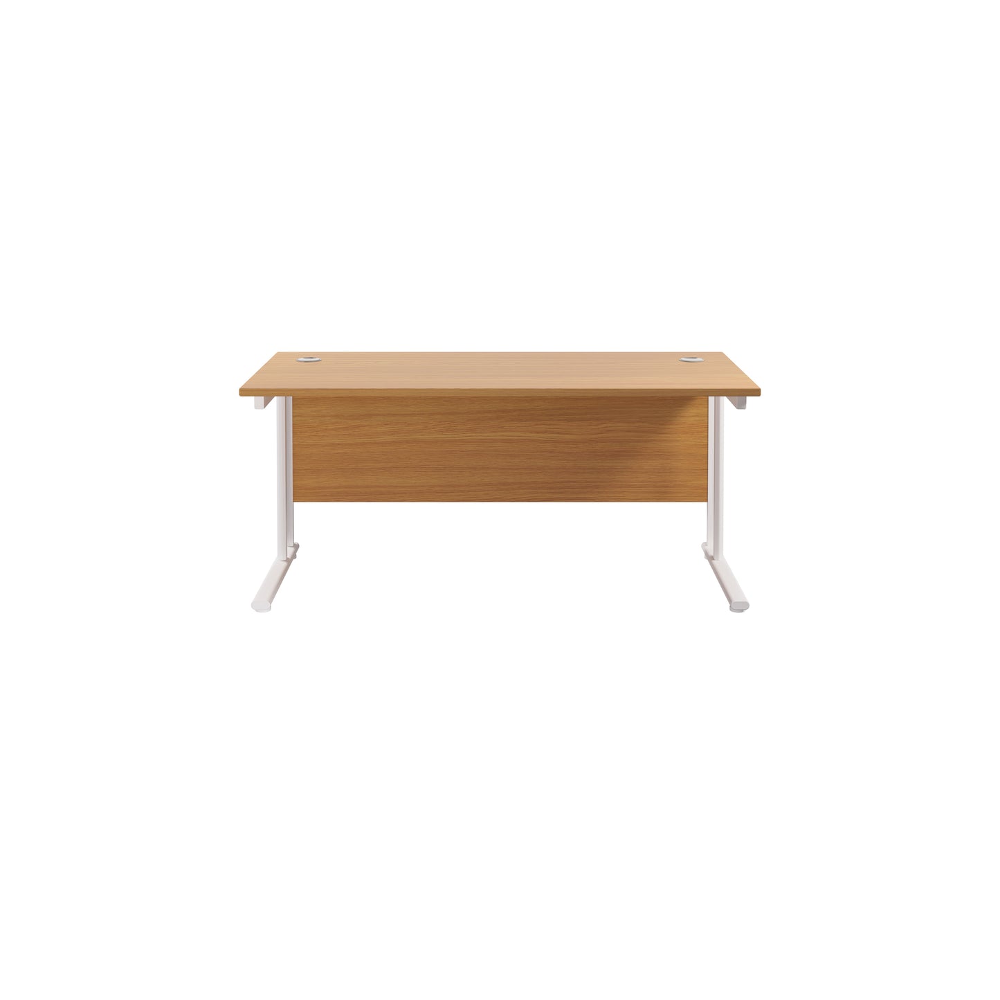 Jemini Rectangular Cantilever Desk 1600x800x730mm Nova Oak/White KF807124