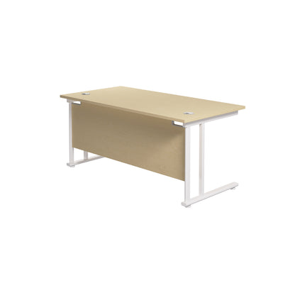 Jemini Rectangular Cantilever Desk 1600x800x730mm Maple/White KF807148