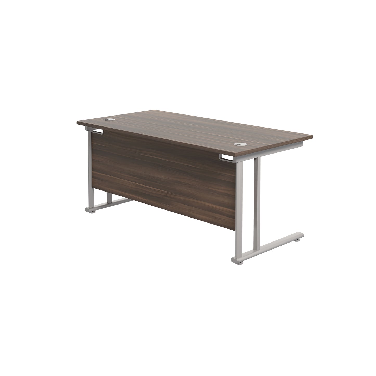 Jemini Rectangular Cantilever Desk1800x800x730mm Dark Walnut/Silver KF807216