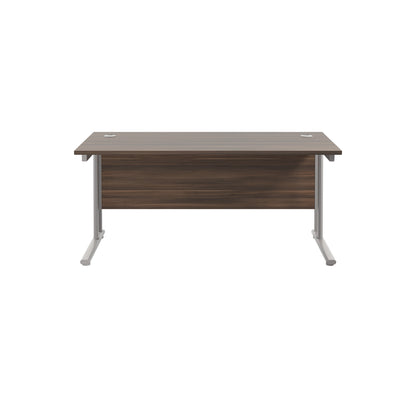 Jemini Rectangular Cantilever Desk1800x800x730mm Dark Walnut/Silver KF807216