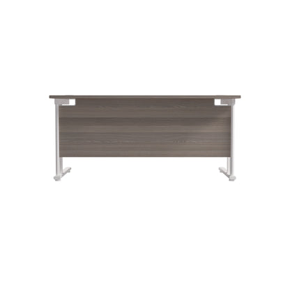 Jemini Rectangular Cantilever Desk 1800x800x730mm Grey Oak/White KF807230