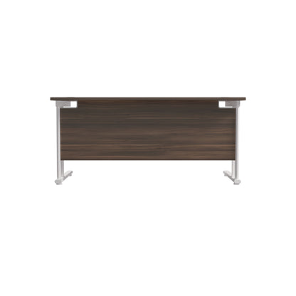 Jemini Rectangular Cantilever Desk 1800x800x730mm Dark Walnut/White KF807278