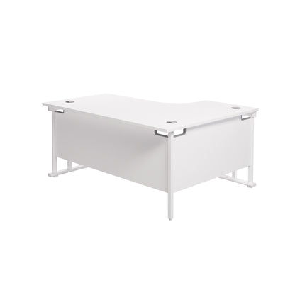 Jemini Radial Left Hand Cantilever Desk 1800x1200x730mm White/White KF807919