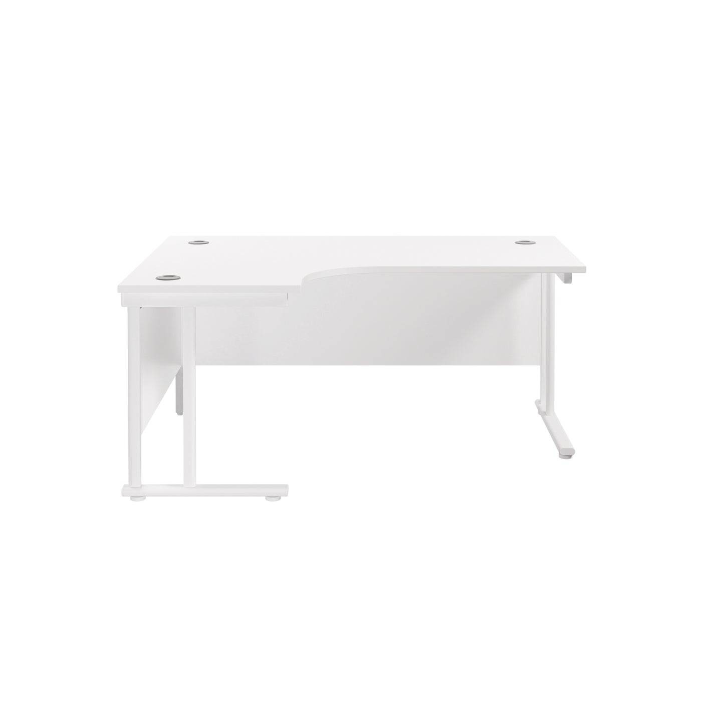 Jemini Radial Left Hand Cantilever Desk 1800x1200x730mm White/White KF807919