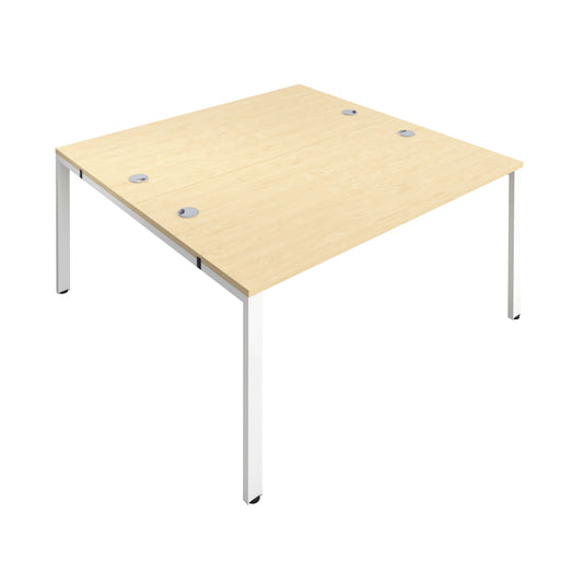 Jemini 2 Person Bench Desk 1200x1600x730mm Maple/White KF808701