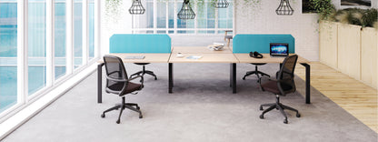 Jemini 2 Person Bench Desk 3200x1600x730mm Grey Oak/White KF809395