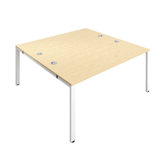 Jemini 2 Person Bench Desk 3200x1600x730mm Maple/White KF809425