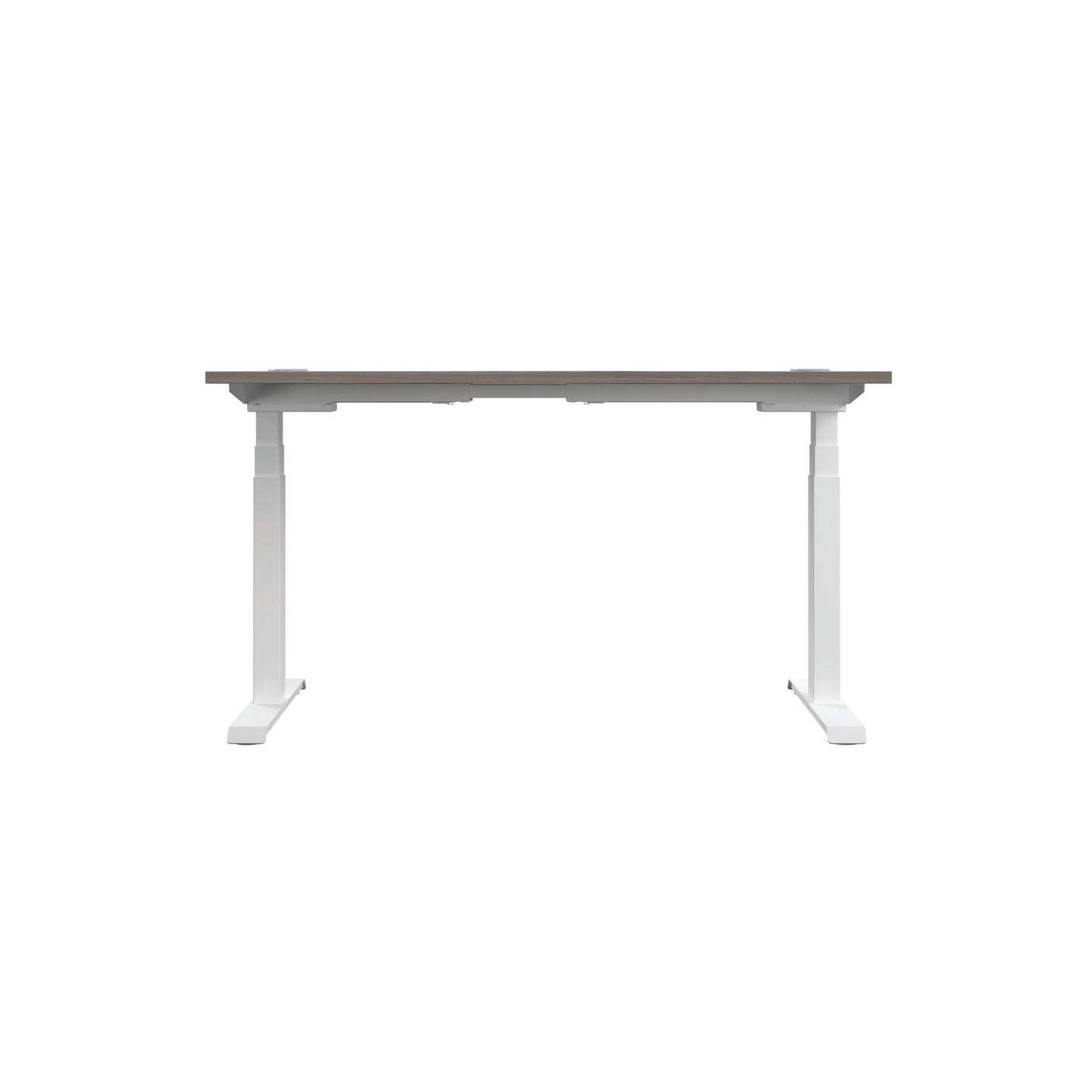 Jemini Sit/Stand Desk with Cable Ports 1200x800x630-1290mm Grey Oak/White KF809760