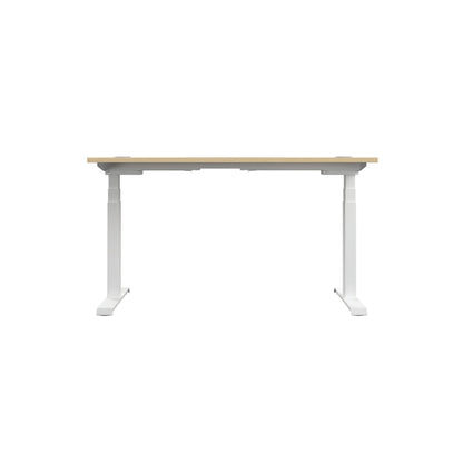 Jemini Sit/Stand Desk with Cable Ports 1200x800x630-1290mm Maple/White KF809777