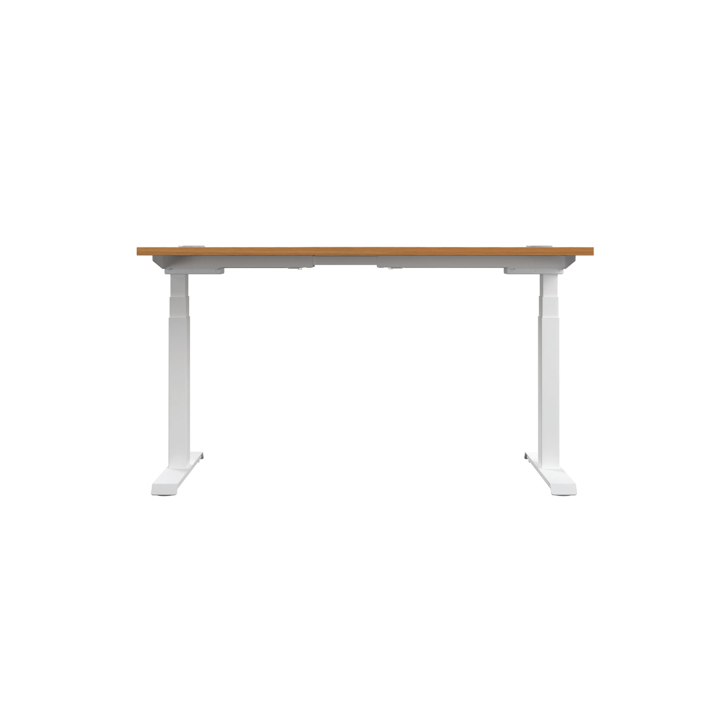 Jemini Sit/Stand Desk with Cable Ports 1200x800x630-1290mm Nova Oak/White KF809784