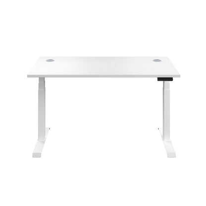 Jemini Sit/Stand Desk with Cable Ports 1200x800x630-1290mm White/White KF809791