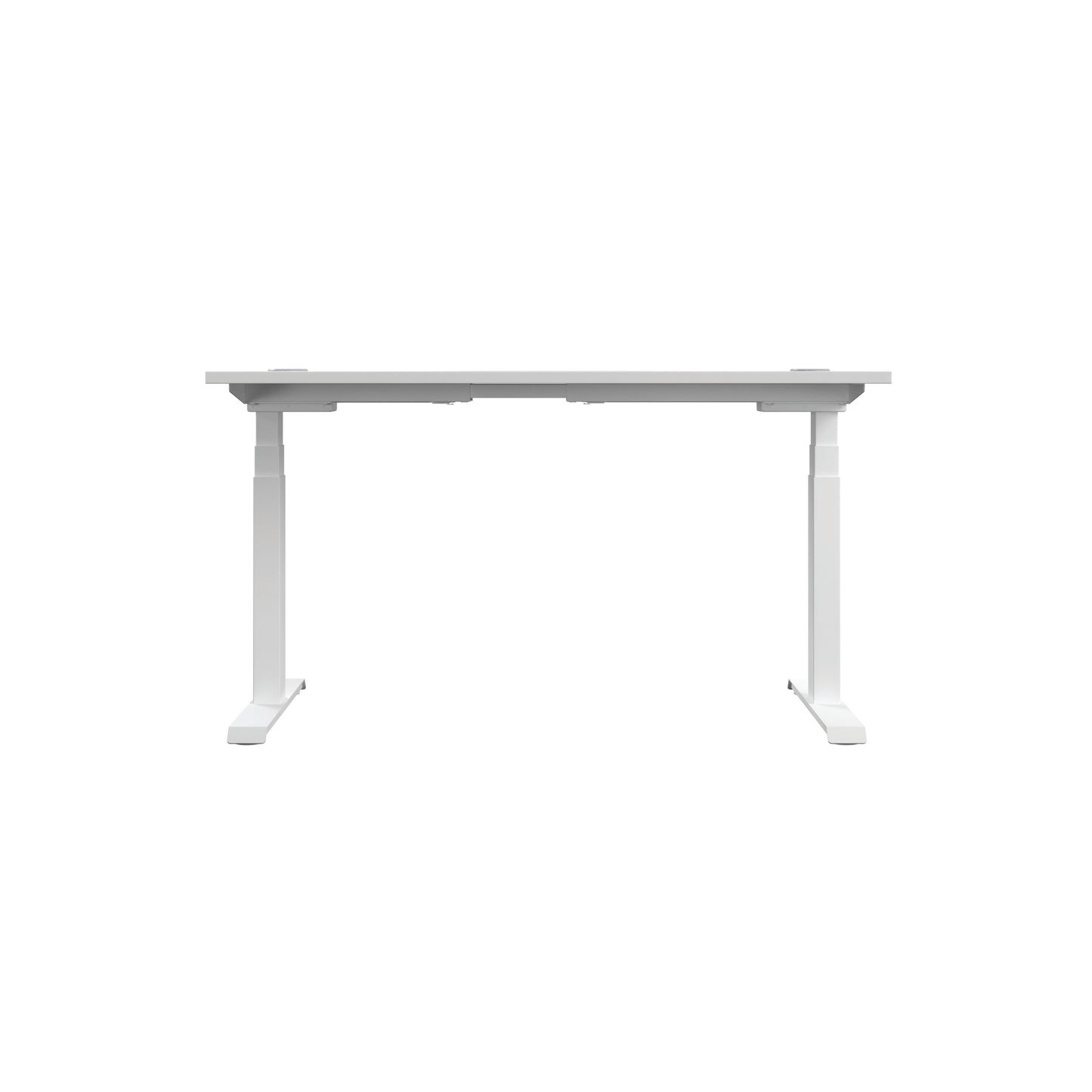 Jemini Sit/Stand Desk with Cable Ports 1400x800x630-1290mm White/White KF809913