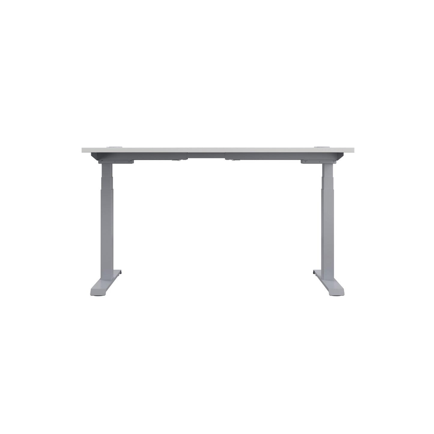Jemini Sit/Stand Desk with Cable Ports 1600x800x630-1290mm White/Silver KF809975