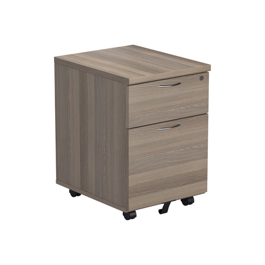 Jemini 2 Drawer Mobile Pedestal 404x500x595mm Grey Oak KF81079