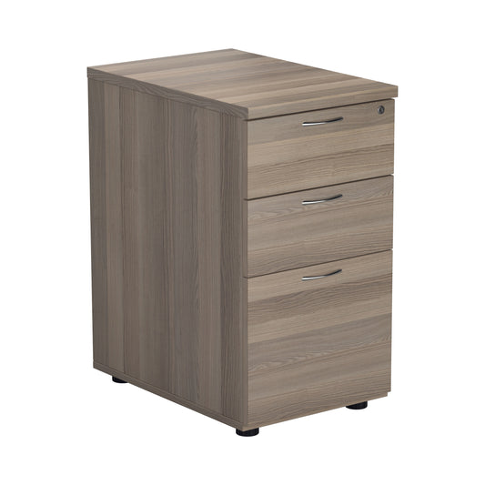 Jemini Essentials 3 Drawer Desk High Pedestal 404x600x730mm Grey Oak KF81089
