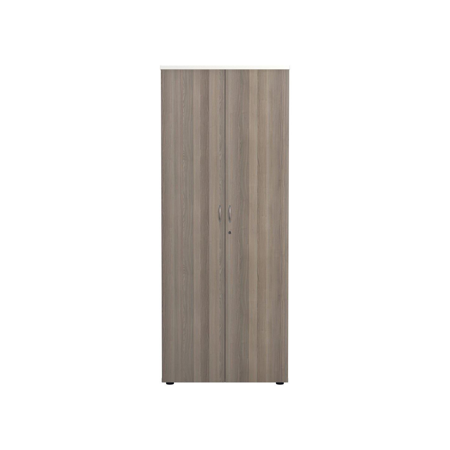 Jemini Wooden Cupboard 800x450x2000mm White/Grey Oak KF811121