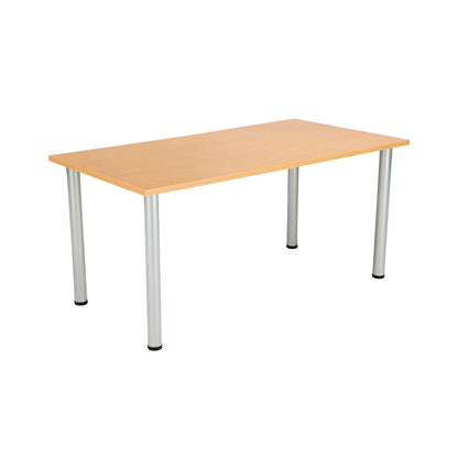 Jemini Rectangular Meeting Table 1600x800x730mm Beech/Silver KF816630