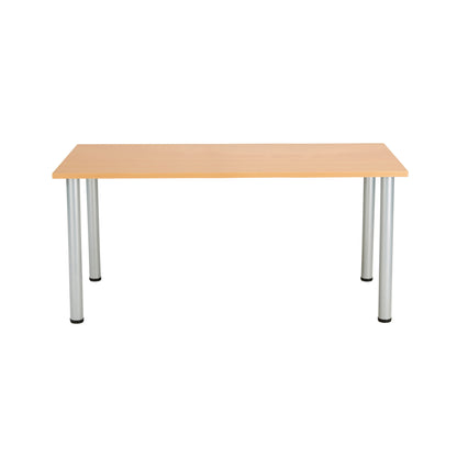 Jemini Rectangular Meeting Table 1600x800x730mm Beech/Silver KF816630