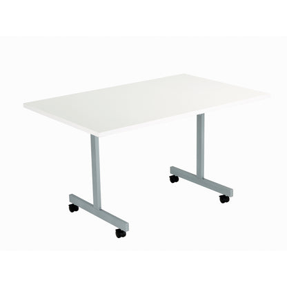 Jemini Rectangular Tilting Table 1200x700x720mm White/Silver KF816760