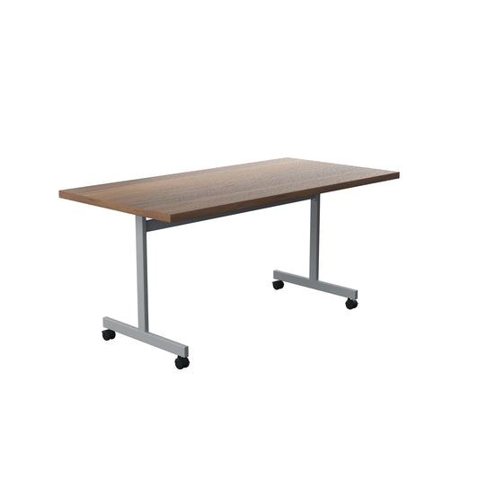 Jemini Rectangular Tilting Table 1600x800x720mm Dark Walnut/Silver KF816882