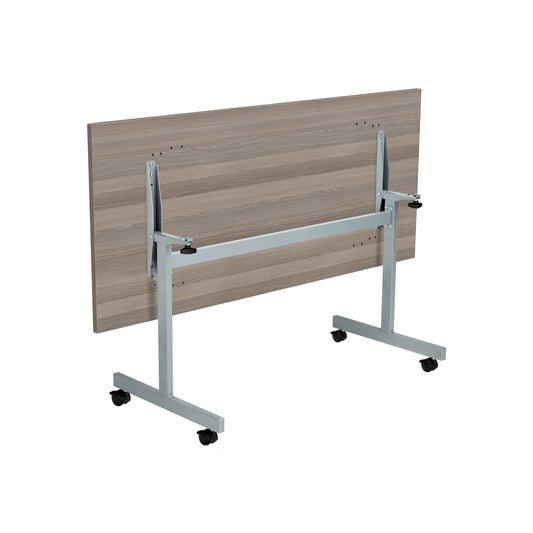 Jemini Rectangular Tilting Table 1600x800x720mm Grey Oak/Silver KF816899