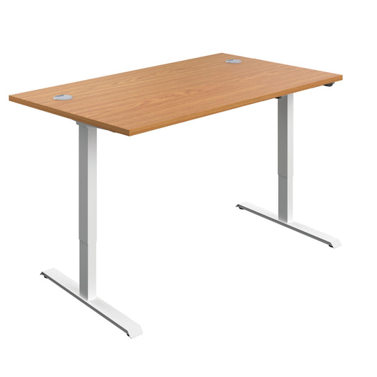 Jemini Economy Single Motor Sit/Stand Desk 1400x800x705-1220mm Nova Oak/White KF820476