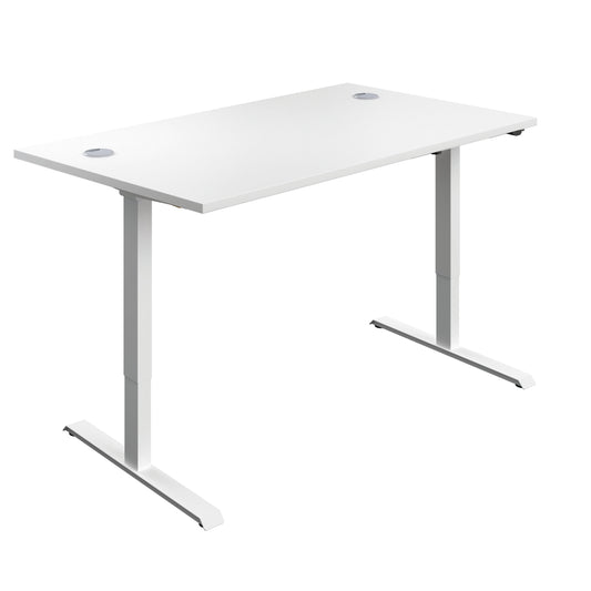 Jemini Economy Single Motor Sit/Stand Desk 1400x800x705-1220mm White/White KF820496