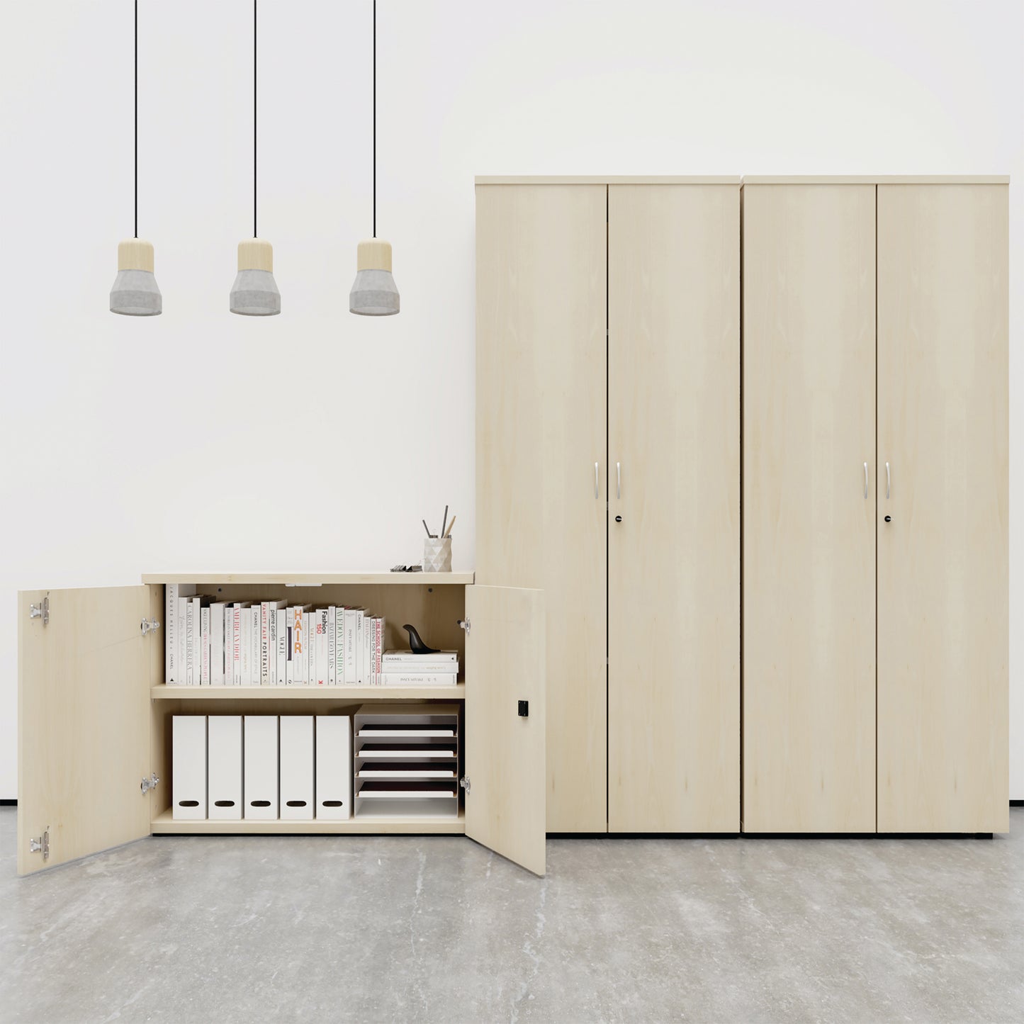 First Wooden Cupboard 800x450x2000mm White KF821014