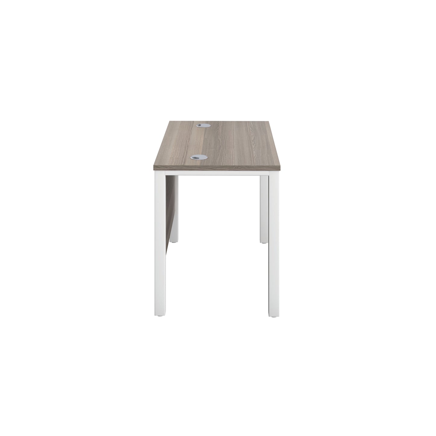 Jemini Rectangular Goal Post Desk 1000x600x730mm Grey Oak/White KF821373