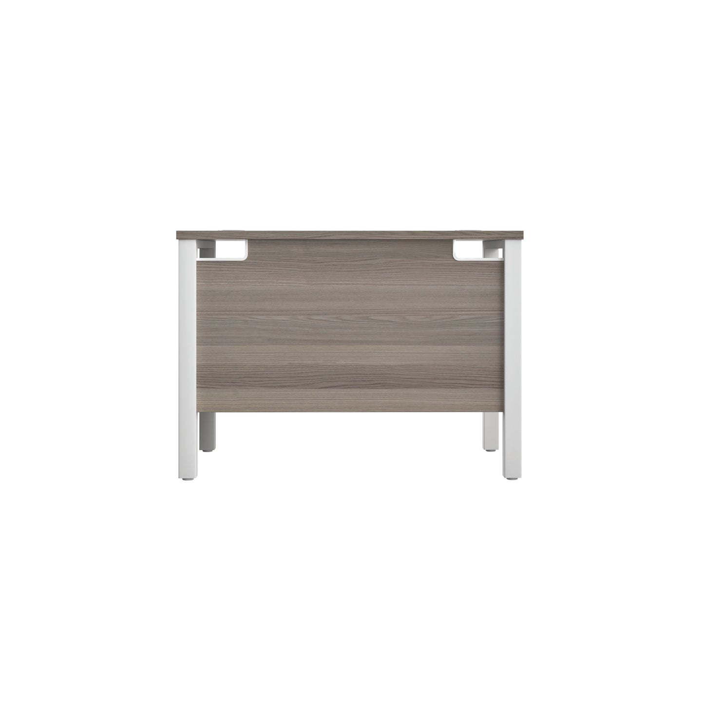 Jemini Rectangular Goal Post Desk 1000x600x730mm Grey Oak/White KF821373