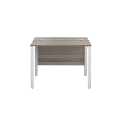 Jemini Rectangular Goal Post Desk 1000x600x730mm Grey Oak/White KF821373
