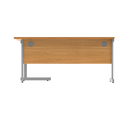 Polaris Right Hand Radial SU Cantilever Desk 1600x1200x730mm Norwegian Beech/Silver KF821390