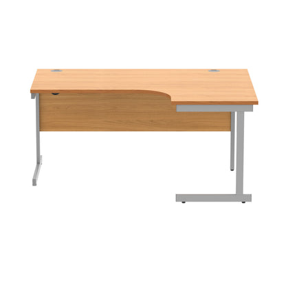 Polaris Right Hand Radial SU Cantilever Desk 1600x1200x730mm Norwegian Beech/Silver KF821390