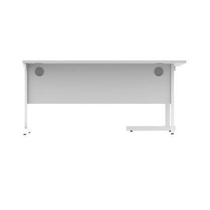 Polaris Left Hand Radial Single Upright Cantilever Desk 1600x1200x730mm Arctic White/White KF821480