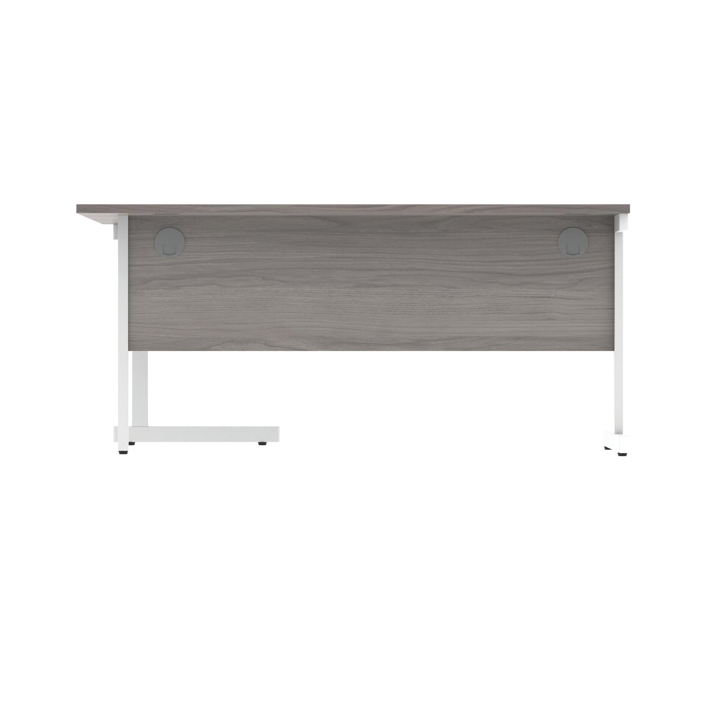 Polaris Right Hand Radial SU Cantilever Desk 1600x1200x730mm Alaskan Grey Oak/White KF821530