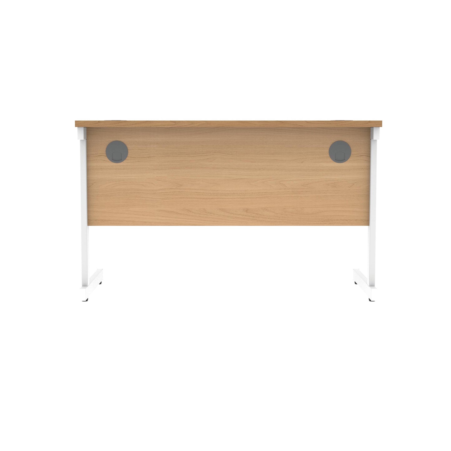 Polaris Rectangular Single Upright Cantilever Desk 1200x600x730mm Norwegian Beech/White KF821600