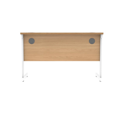 Polaris Rectangular Single Upright Cantilever Desk 1200x600x730mm Norwegian Beech/White KF821600